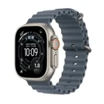 Apple Watch Ultra 3 GPS + Cellular 49mm Titânio Natural c/ Bracelete Ocean Azul-âncora - Image 2