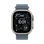 Apple Watch Ultra 3 GPS + Cellular 49mm Titânio Natural c/ Bracelete Ocean Azul-âncora